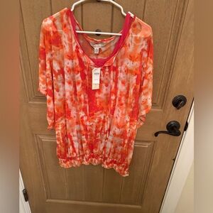 French Laundry Orange and White Blouse